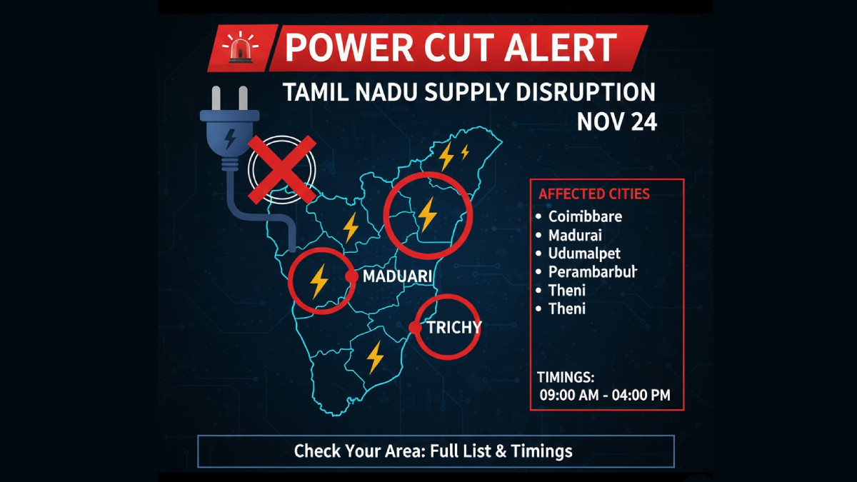 Tamil Nadu Power Cut Nov 24: Over 125 Locations in TN Face Power Shutdown;  Check Area List and Timings
