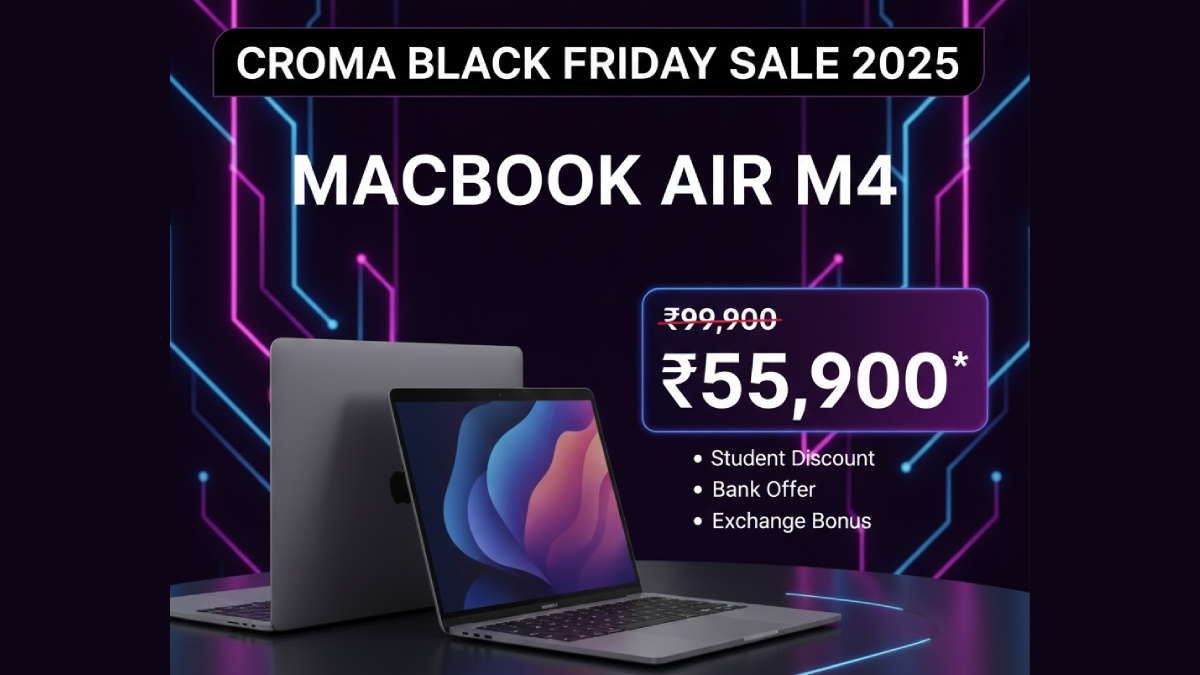 MacBook Air M4 Gets Massive Discount In Croma Black Friday Sale 2025