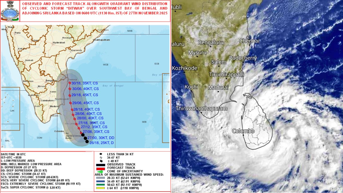 Cyclone Ditwah Brews in Bay of Bengal: IMD Issues High Alert for Tamil Nadu and Andhra Pradesh Coasts
