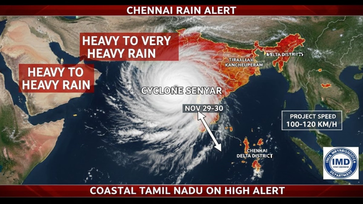 Chennai Rain Alert: Cyclone Senyar Poised to Bring Torrential Showers to Tamil Nadu Coast