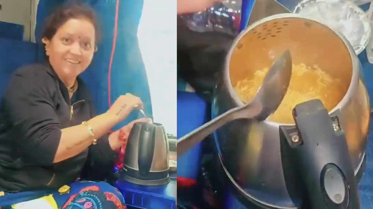 Woman Cooks Maggi in Train For Reels, Railways Warns of Safety Risks