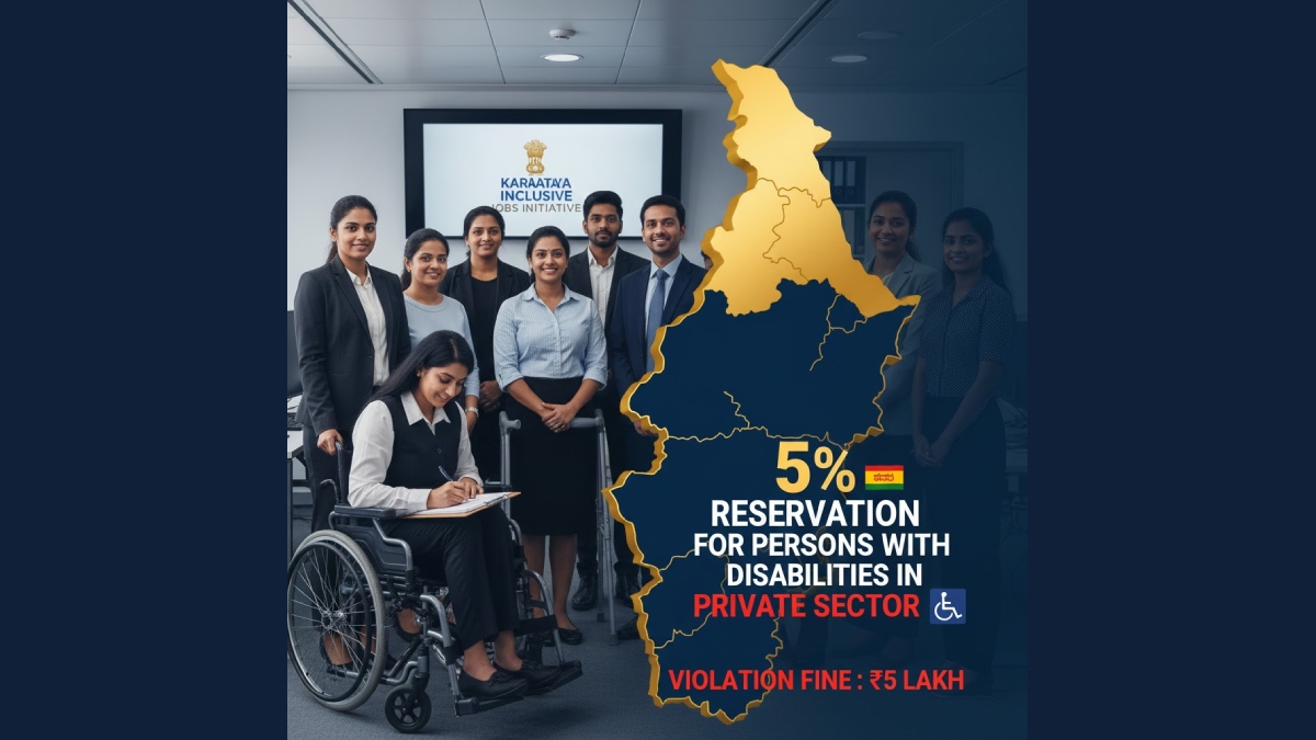 Karnataka Mandates 5% Reservation for Differently-Abled in Private Jobs; ₹5 Lakh Fine for Violations