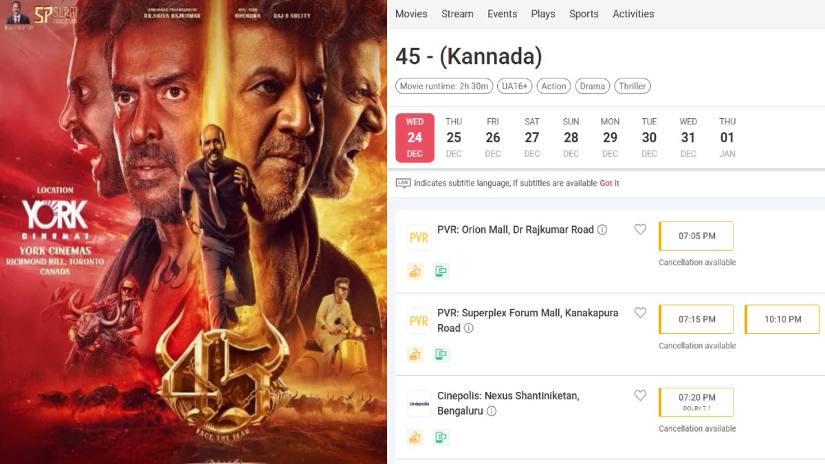 Sandalwood's ‘45’ Creates History: Sold-Out Paid Premieres and Massive Advance Booking for the Multi-Starrer