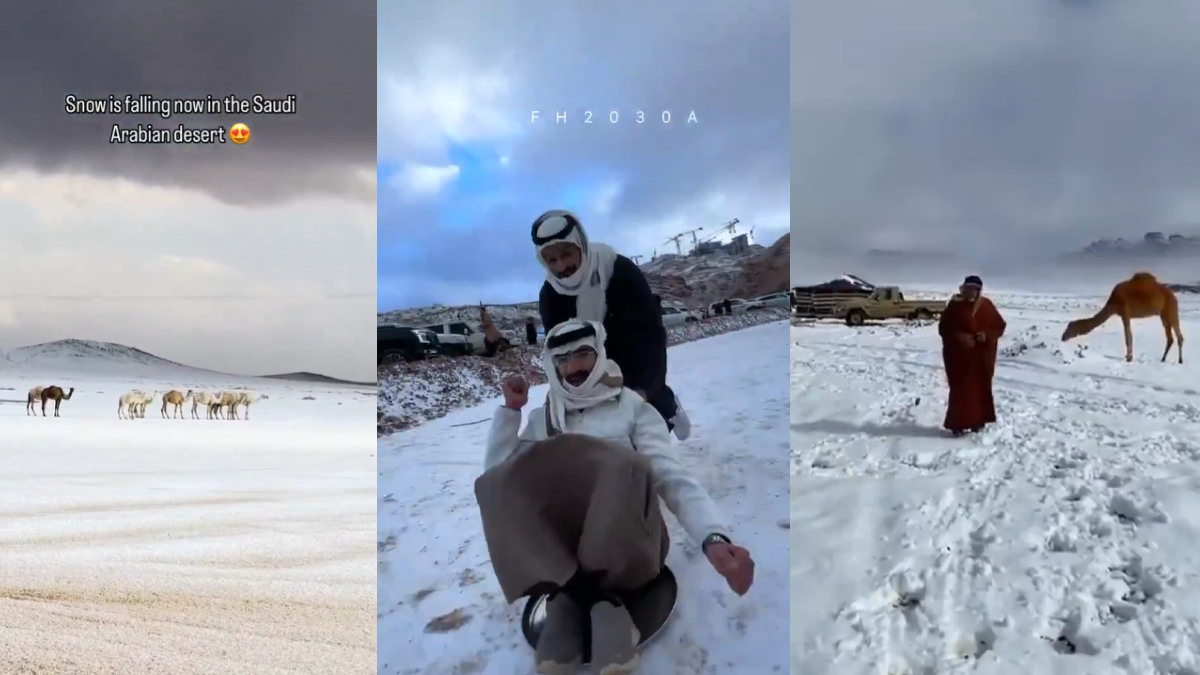 Snowfall Blankets Saudi Arabia | Photo Credit: https://x.com/nexta_tv