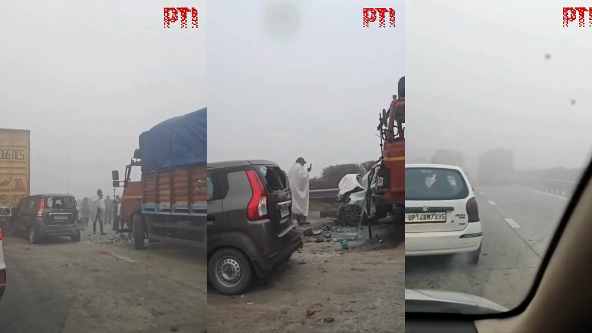 Dense Fog Triggers 12-Vehicle Collision on Eastern Peripheral Expressway in Greater Noida; Injuries Reported