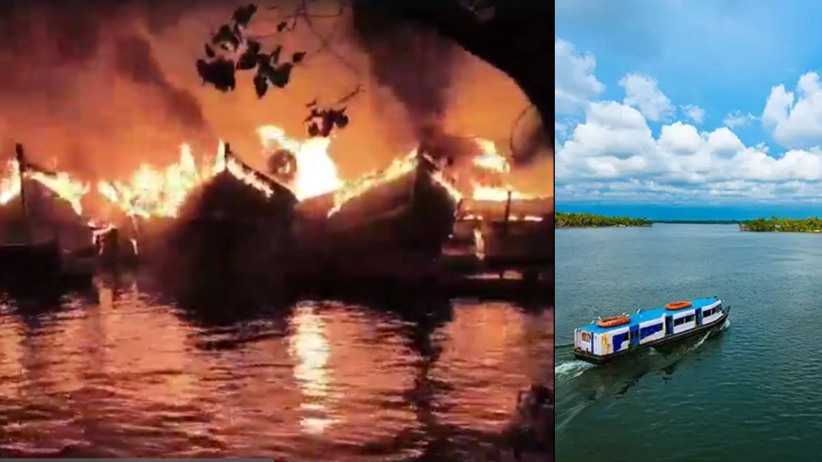 ಅಷ್ಟಮುಡಿ ಸರೋವರದಲ್ಲಿ ತಡರಾತ್ರಿ ಬೆಂಕಿ!! 10 ಕ್ಕೂ ಹೆಚ್ಚು ಮೀನುಗಾರಿಕಾ ದೋಣಿಗಳು ಭಸ್ಮ