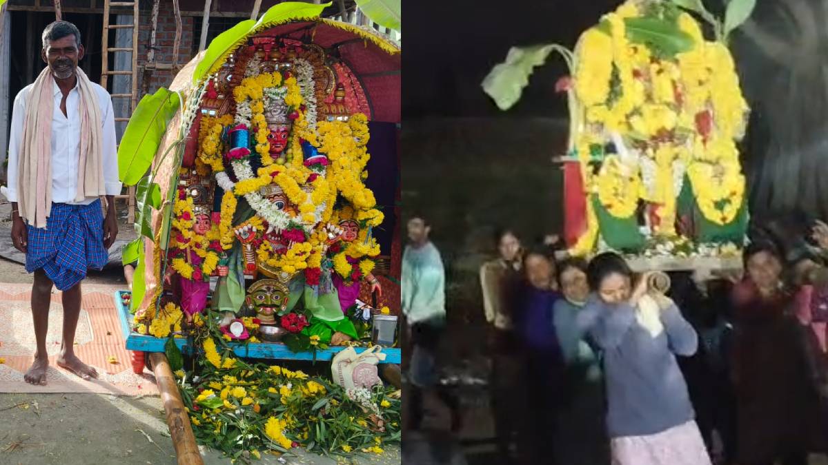 ದೇವಿ ಉತ್ಸವಕ್ಕೆ ಹೆಗಲು ಕೊಟ್ಟ ಮಹಿಳಾಮಣಿಗಳು!! ಭಕ್ತಿಯಿಂದ ಕೈ ಮುಗಿದ ಊರಿನ ಜನರು