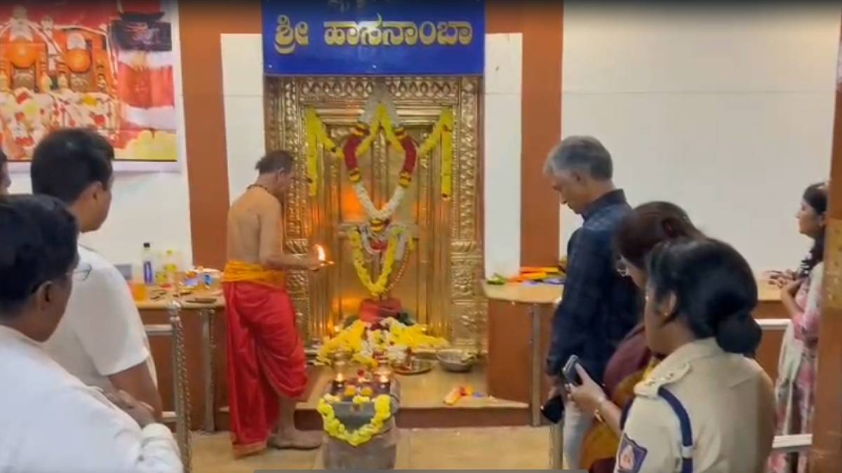 hassanamba-temple-krishna-byregowda-visit