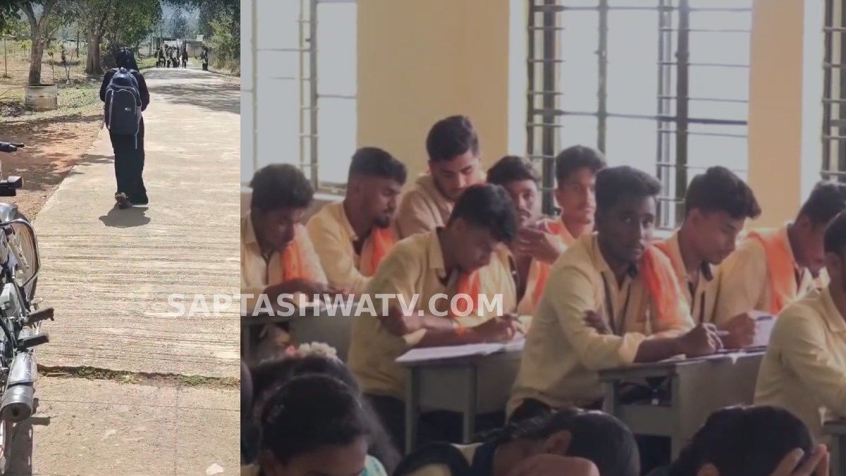 ಮತ್ತೆ ಮುನ್ನೆಲೆಗೆ ಬಂದ ಹಿಜಾಬ್ ಧರಿಸುವ ವಿಚಾರ!! ಕೇಸರಿ ಶಾಲ್ ಹಾಕಿಕೊಂಡೆ ಕಾಲೇಜಿನಲ್ಲಿ ಕುಳಿತ ವಿದ್ಯಾರ್ಥಿಗಳು