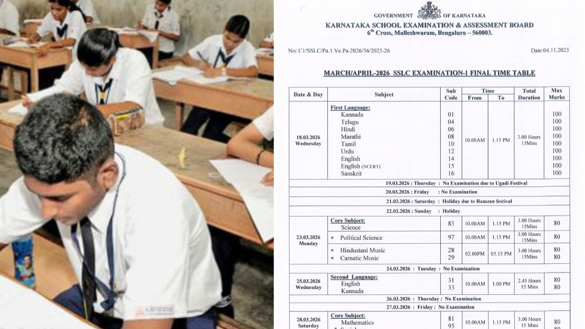 Karnataka SSLC Time Table 2026