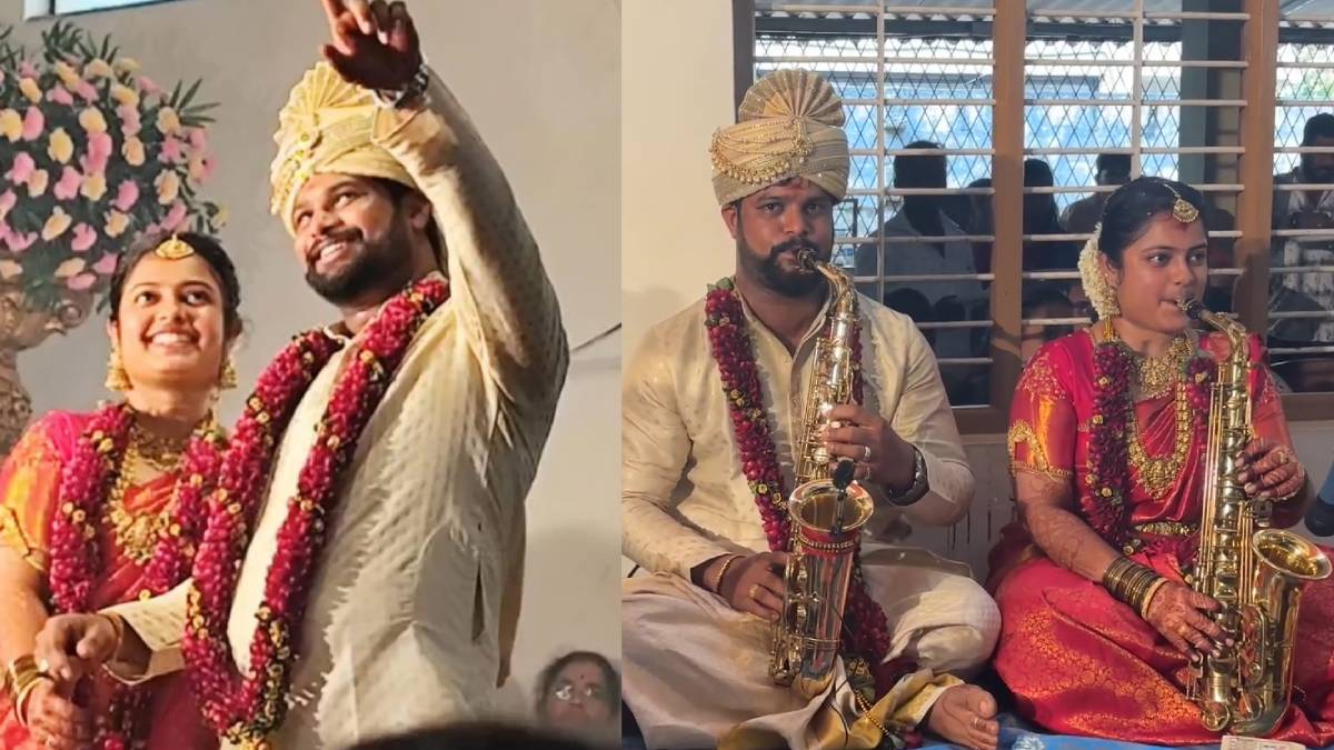 ಸ್ಯಾಕ್ಸೋಪೋನ್ ನುಡಿಸಿ ಗಮನ ಸೆಳೆದ ಜೋಡಿ