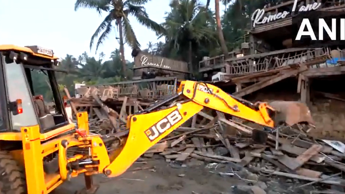 Goa Demolishes Part of Romeo Lane in Vagator Amid Probe into Deadly Birch Club Fire; Owners Absconding