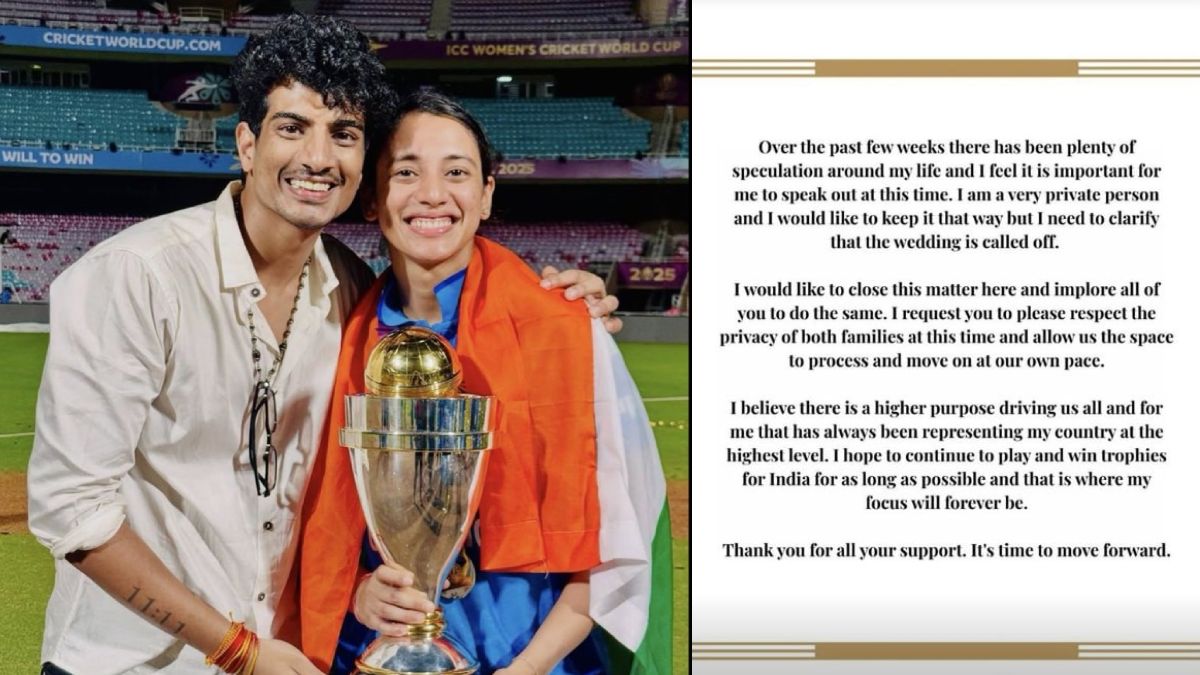 Smriti Mandhana Confirms Wedding to Palash Muchhal Called Off Amid Family Health Concerns