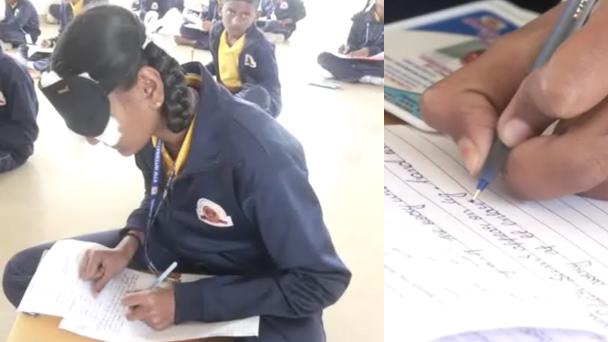 ಕಣ್ಣಿಗೆ ಬಟ್ಟೆ ಕಟ್ಟಿ ಪರೀಕ್ಷೆ ಬರೆದ ಕಲಿಯುಗದ ಗಾಂಧಾರಿ!! ಬಳ್ಳಾರಿ ವಿದ್ಯಾರ್ಥಿನಿಯ ವಿಶಿಷ್ಟ ಸಾಧನೆ