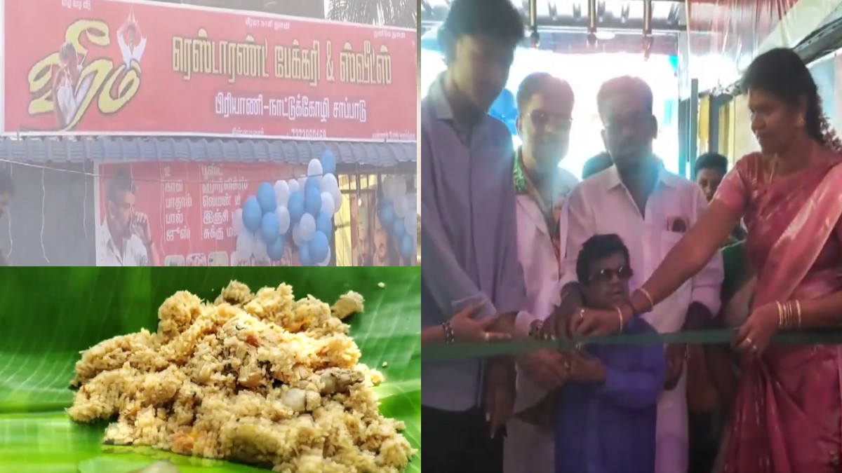Ajith Kumar Fans Launch ₹5 Biryani Shop in Theni | Photo Credit: https://x.com/NewsArenaIndia