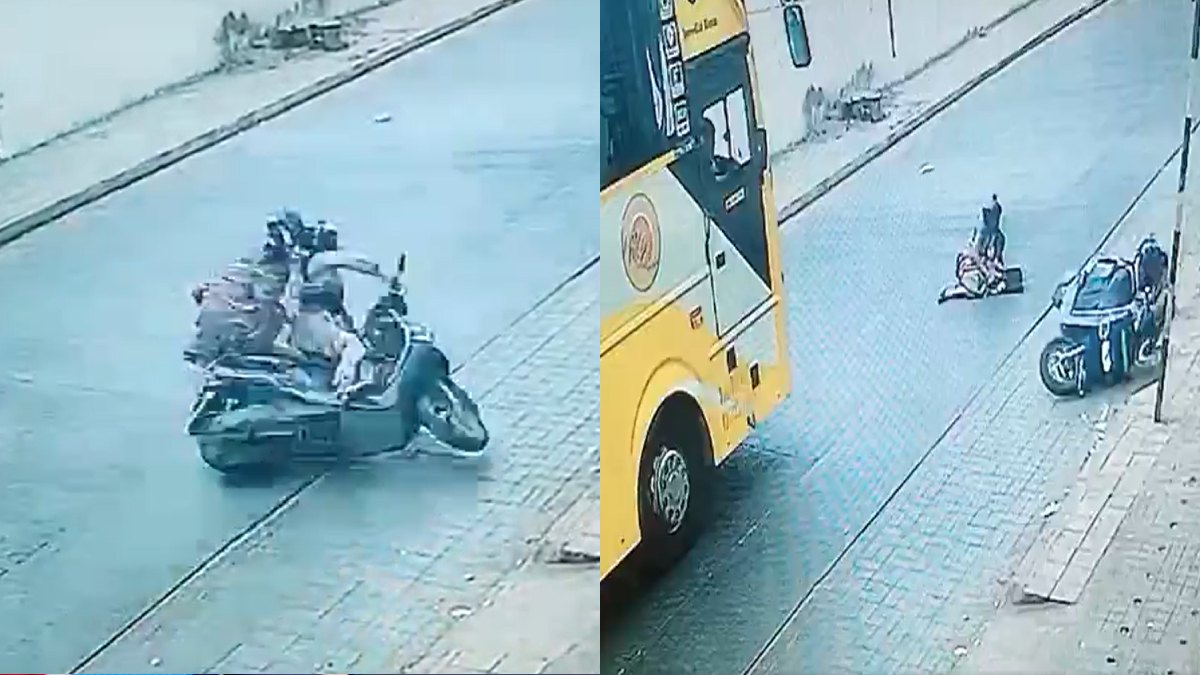 Miraculous Escape in Bengaluru: Alert Private Bus Driver Saves Woman’s Life on Cottonpet Road; Heart-Stopping CCTV Goes Viral