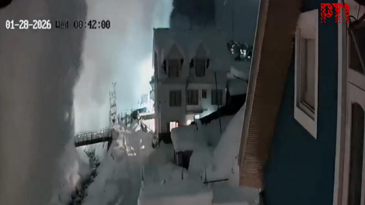 Sonamarg Avalanche: CCTV Captures Snow Engulfing Buildings; No Casualties