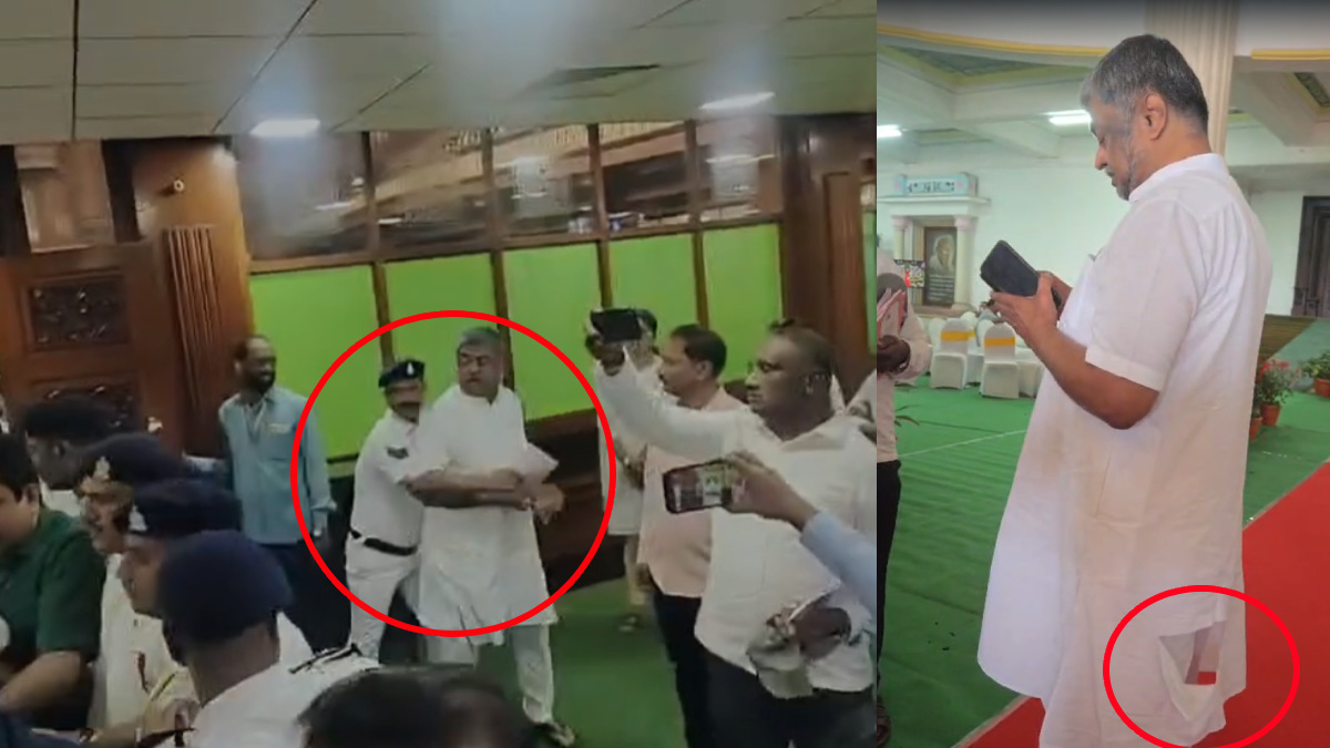 Chaos in Vidhana Soudha: BK Hariprasad’s Shirt Torn in Scuffle with Marshals as Karnataka Governor Walks Out