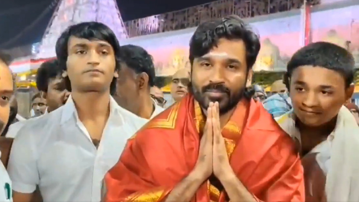 Dhanush Visits Tirupati with Sons Amid Mrunal Thakur Wedding Rumors