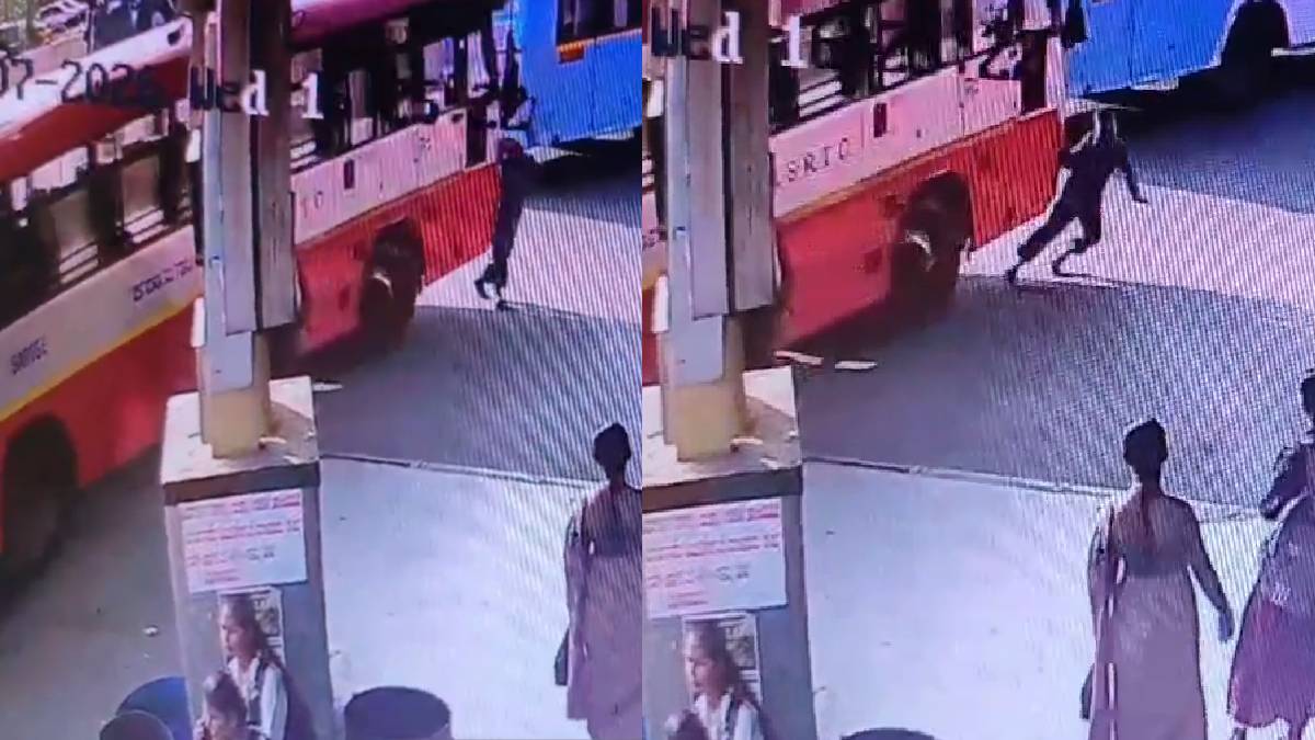 ನೋಡು ನೋಡುತ್ತಿದ್ದಂತೆಯೇ ಮೈಮೇಲೆ ಹರಿದ ಸರ್ಕಾರಿ ಬಸ್ - ಭಯಾನಕ ದೃಶ್ಯ ಸಿಸಿಟಿವಿಯಲ್ಲಿ ಸೆರೆ!!