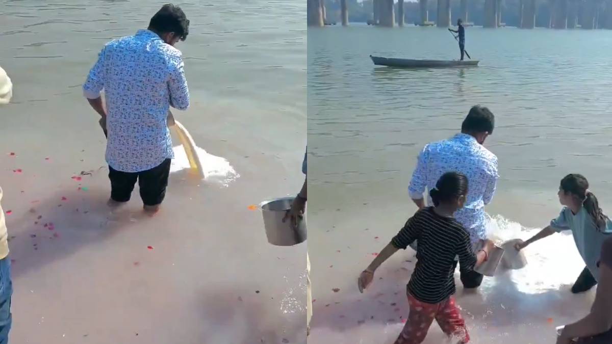 ಹಸಿದ ಮಕ್ಕಳು ಹಾಲಿಗಾಗಿ ಅಂಗಲಾಚಿದರೂ ಹಾಲನ್ನು ನದಿಗೆ ಚೆಲ್ಲಿದ ಯುವಕ - ನೆಟ್ಟಿಗರು ಗರಂ!!