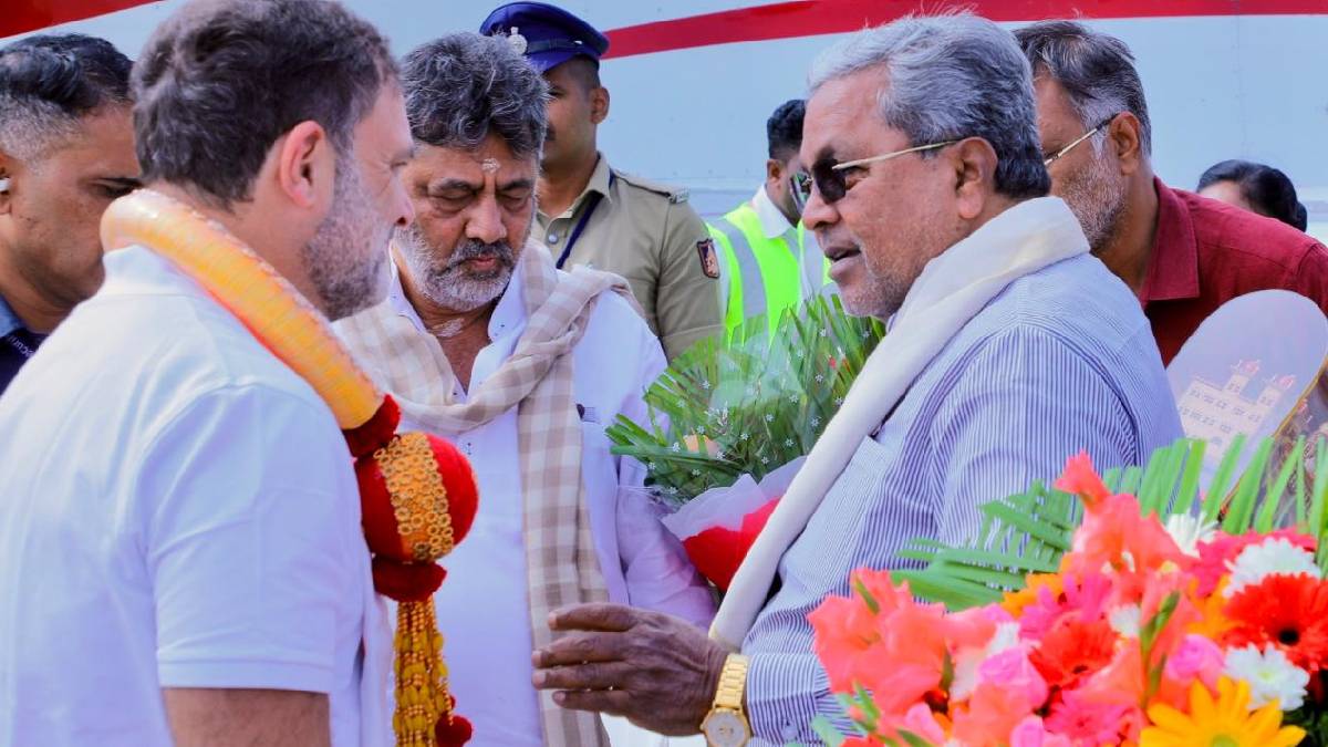 ರಾಹುಲ್ ಗಾಂಧಿ ಆಗಮನ, ಸಿಎಂ-ಡಿಸಿಎಂ ಸ್ವಾಗತ
