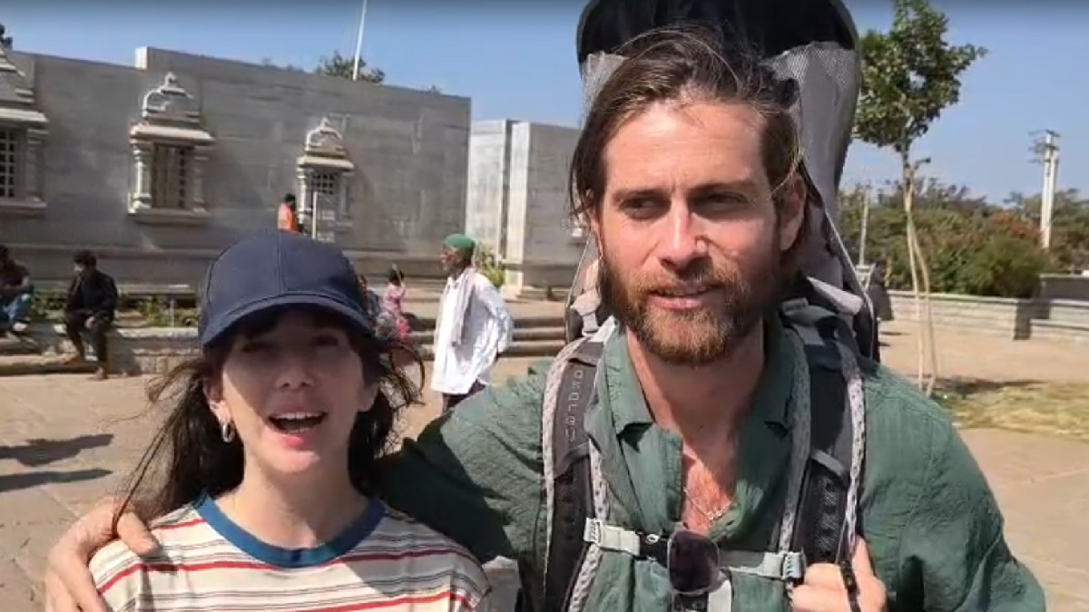Israeli Couple Captivated by the Grandeur of Gavisiddeshwara Jatra in Koppal