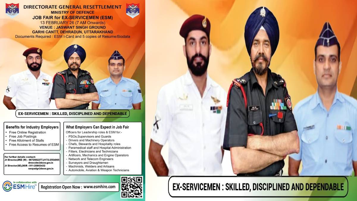 Dehradun: Exclusive Job Fair For Ex-Servicemen To Be Presented