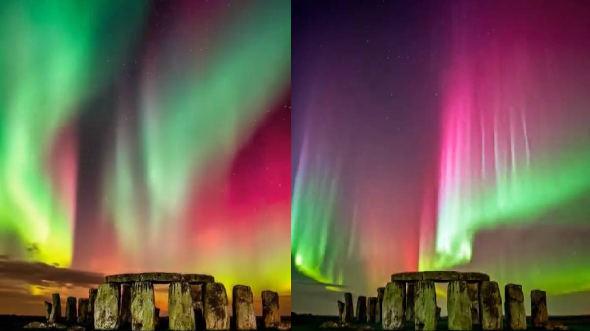 Northern Lights Over Stonehenge – A Rare and Magical Night in England | Photo Credit: X : @BGatesIsaPyscho