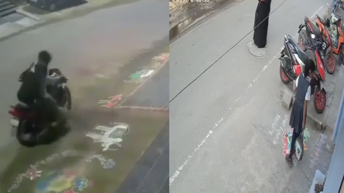 CCTV Footage Captures Feet Smudging Pongal Rangoli in Tamil Nadu