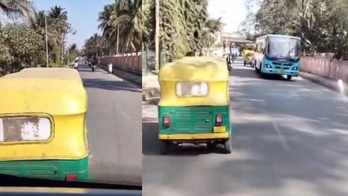 ಶಾಲಾ ಮಕ್ಕಳ ಬಸ್ ಗೆ ತೊಂದರೆ - ಈ ಆಟೋ ಚಾಲಕನ ದಿಮಾಕಿನ ವಿಡಿಯೋ ಬಾರಿ ವೈರಲ್!!