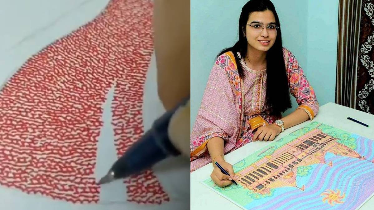 Artist Shivani Manda Creates Ram Art with 1 Lakh Writings
