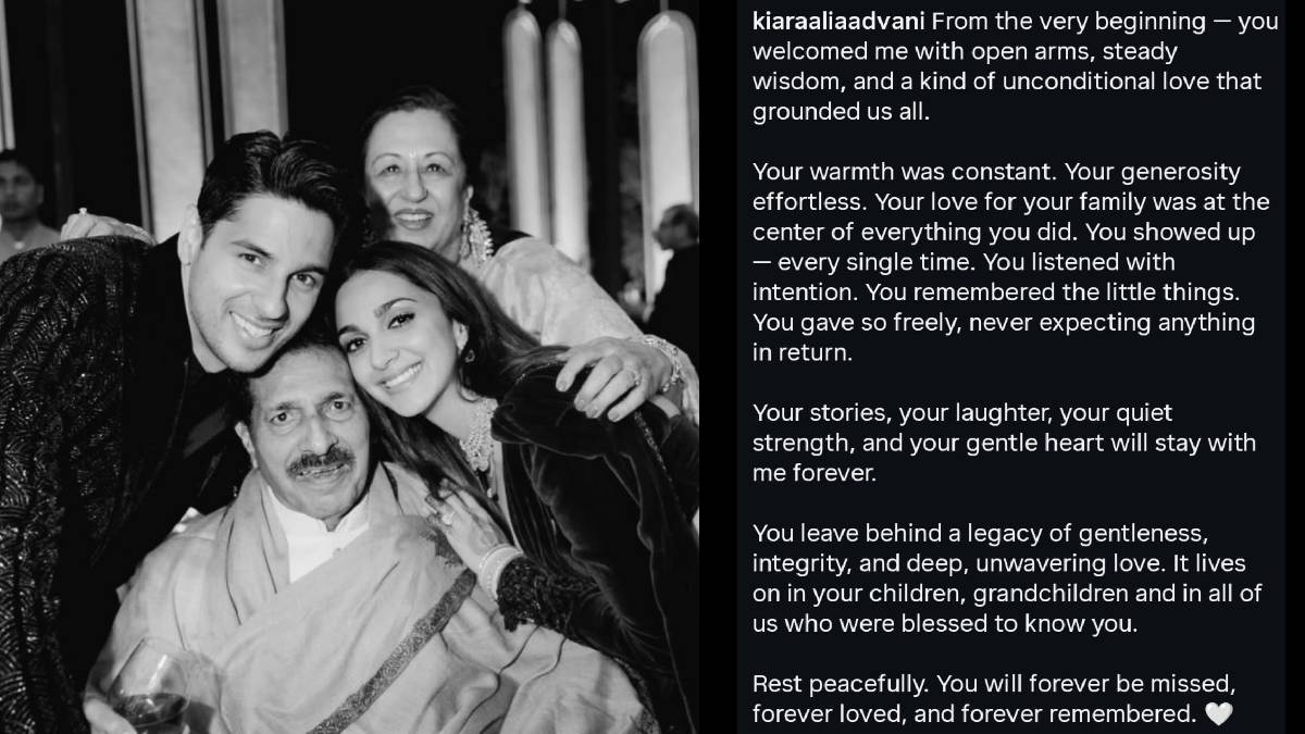 Kiara Advani’s Heartfelt Tribute to Late Father-in-Law Sunil Malhotra