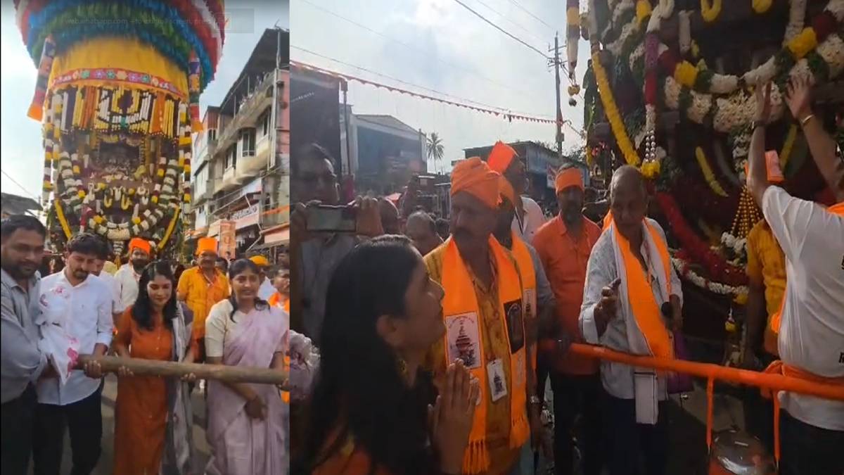 ಮೊದಲ ಬಾರಿಗೆ  ರಥ ಎಳೆದ ಡಿಸಿ ಅಧಿಕಾರಿ - ಹಾಸನದಲ್ಲಿ ಸಕಲೇಶ್ವರ ಜಾತ್ರೆಗೆ ಚಾಲನೆ ನೀಡಿದ ಕ್ಷಣ!!