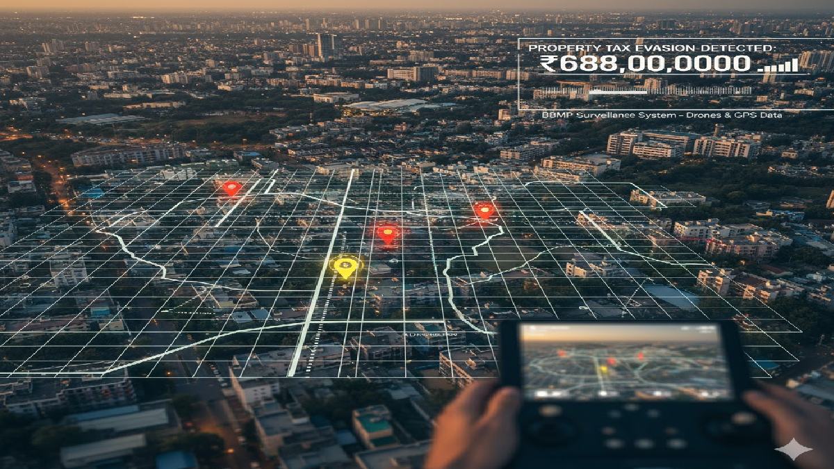 BBMP Drone Survey Detects ₹688 Cr Property Tax Evasion in Bengaluru | Photo Credit: AI Image