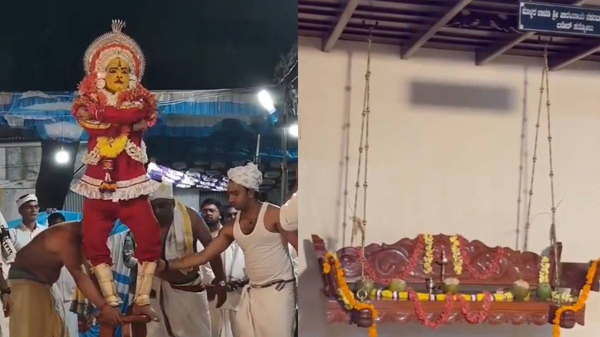 ಭಕ್ತರಲ್ಲಿ ಆಶ್ಚರ್ಯ ಮೂಡಿಸಿದ ಪಿಲಿಚಂಡಿ ದೈವದ ಪವಾಡ - ತನ್ನಷ್ಟಕ್ಕೆ ತಾನೇ ತೂಗಿಕೊಂಡ ಉಯ್ಯಾಲೆ!!