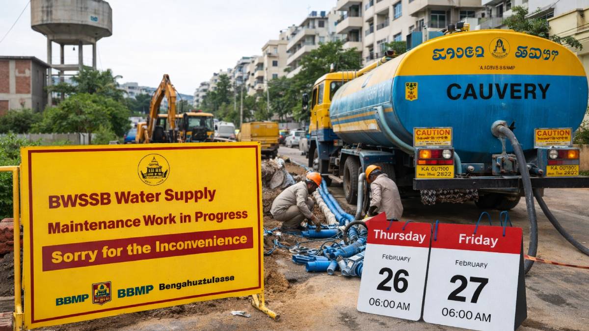 ಬೆಂಗಳೂರಿನ ಈ ನಗರಗಳಲ್ಲಿ ಕಾವೇರಿ ನೀರು ಎರಡು ದಿನ ಬರಲ್ಲ - ನಿಮ್ಮ ಟ್ಯಾಂಕ್‌ಗಳನ್ನು ಈಗಲೇ ತುಂಬಿಸಿಕೊಳ್ಳಿ!!