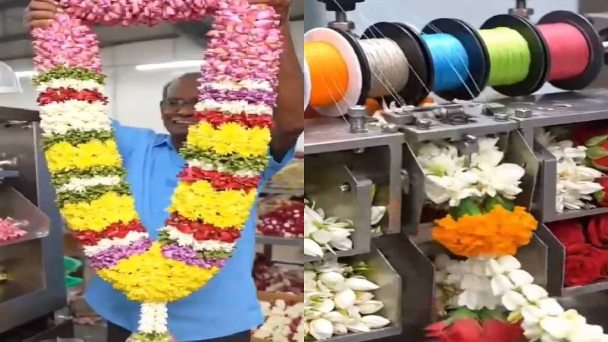 ಗುಲಾಬಿ ಹೂಗಳನ್ನು ಕಟ್ಟುವ ಹೊಸ ಯಂತ್ರ – ಜನರಲ್ಲಿ ಕುತೂಹಲ