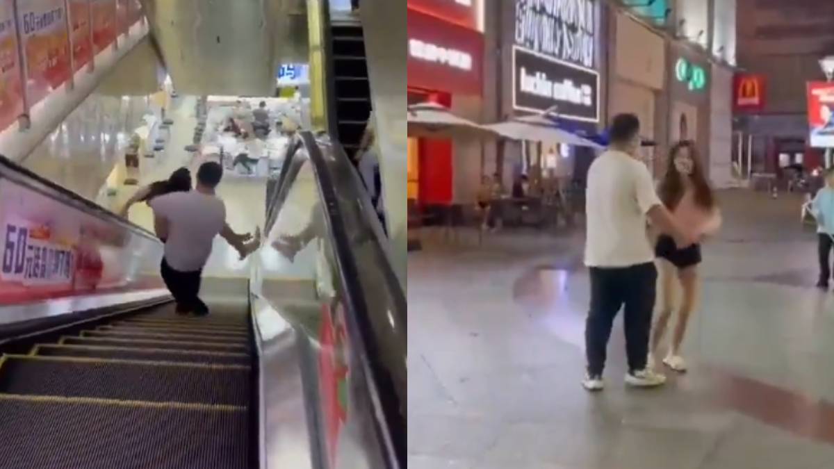 Viral Video Shows Husband Carrying Wife Out of Mall in China