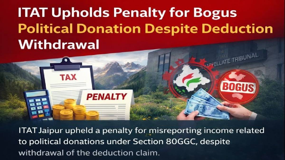 ITAT Upholds Penalty for Bogus Political Donation Despite Deduction Withdrawal