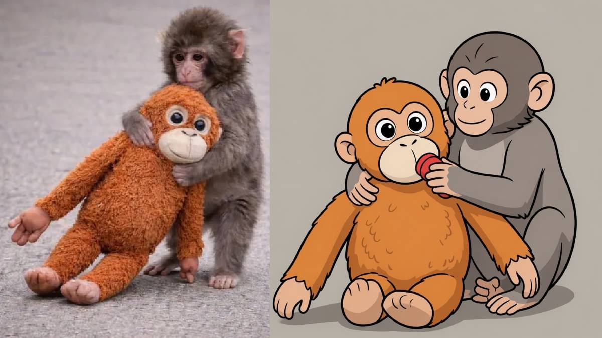 The Lonely Monkey Who Found Comfort in a Toy – Punch’s Viral Journey