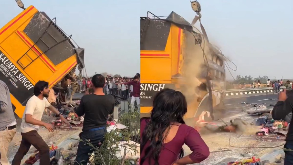 Lucknow: 7 Killed, Over 20 Injured as Speeding Double-Decker Bus Overturns | Photo Credit: https://x.com/Deadlykalesh