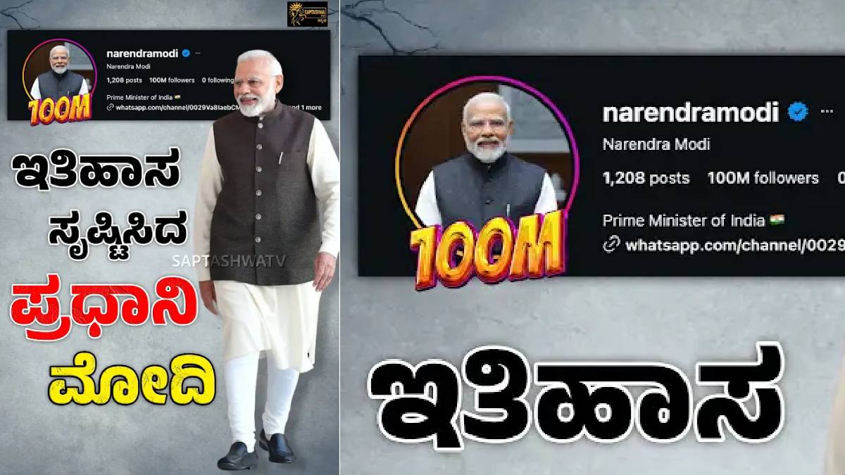 ಡಿಜಿಟಲ್ ಲೋಕದ ಅಧಿಪತಿ - 10 ಕೋಟಿ ಫಾಲೋವರ್ಸ್ ಪಡೆಯುವ ಮೂಲಕ ಮೋದಿ ವಿಶ್ವದಾಖಲೆ!!