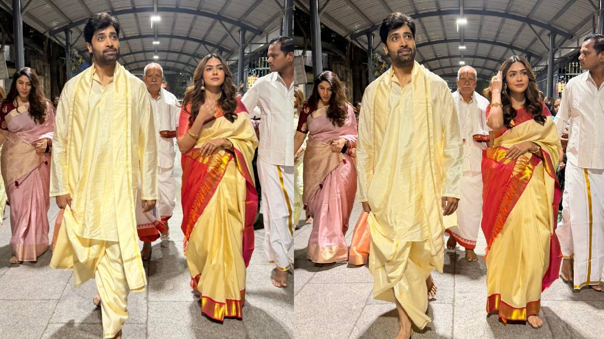 Mrunal Thakur and Adivi Sesh Seek Blessings at Tirupati for “Dacoit”