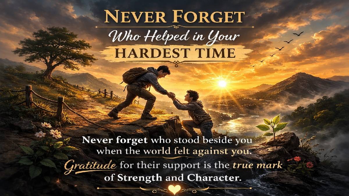 Never Forget Who Helped in Your Hardest Time