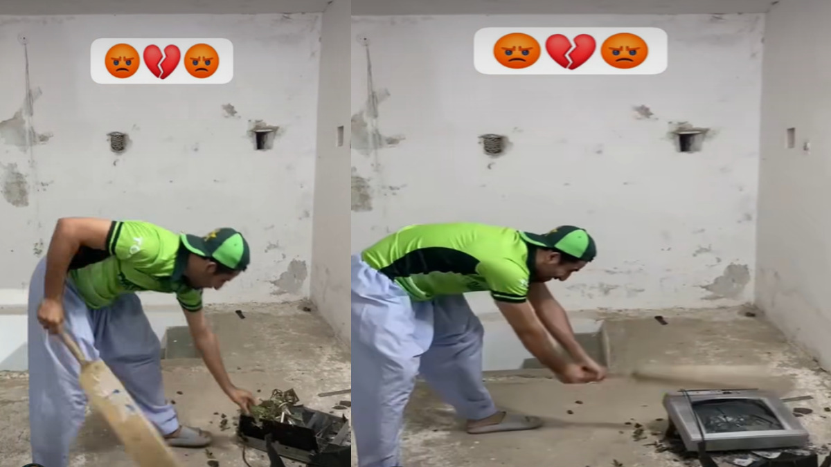Viral Video: Pakistani Fan Waqar Azam Smashes TV After T20 World Cup Loss to India