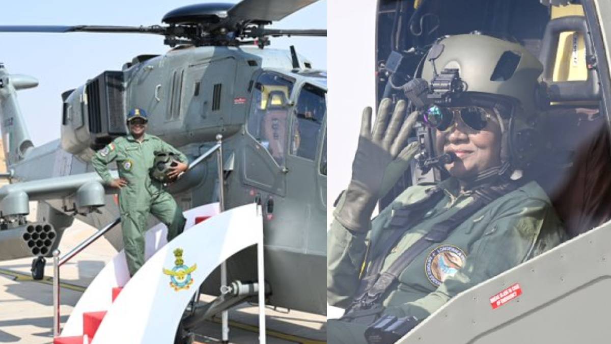 President Droupadi Murmu Becomes First Indian Leader to Fly Prachand Attack Helicopter