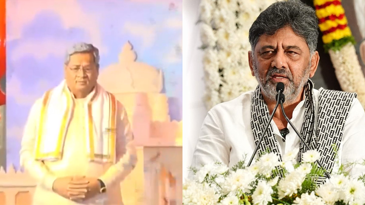 DK Shivakumar Unveils Siddaramaiah Statue at Haveri Convention 2026