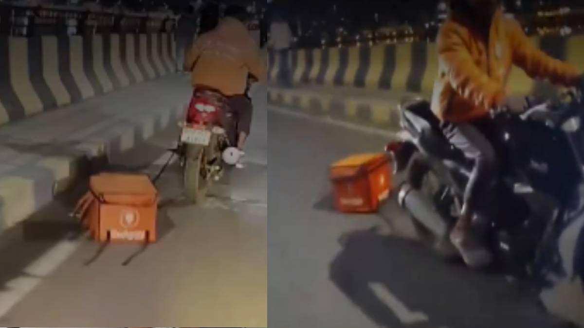 Delivery Rider Drags Bag to Show Anger Over ₹35 Pay for 6 km