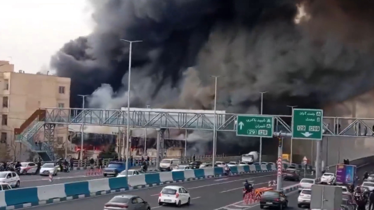 Massive Fire Ravages Tehran Shopping Center Amid Heightened Tensions
